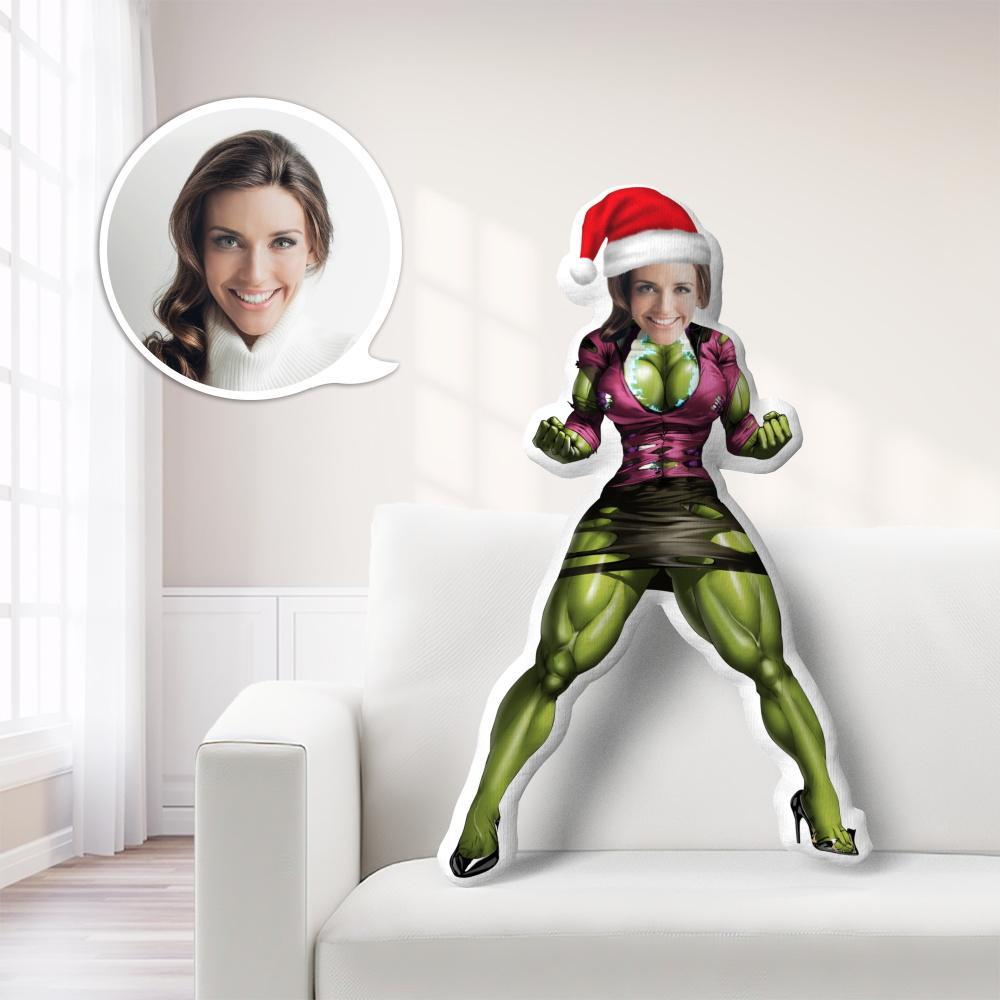 Poupée À Visage Personnalisé, Oreiller Minime À Visage Personnalisé, Oreiller À Visage Personnalisé, Cadeau De Noël, Oreiller She-hulk - MaPhotocaleconFr