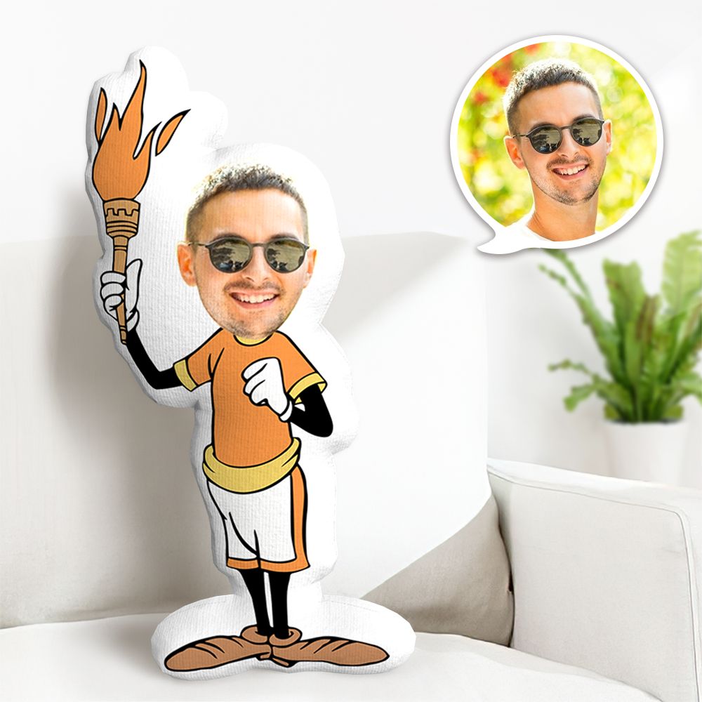Coussin Décoratif Minime Personnalisé Avec Chien Porteur De Torche - Cadeau - MaPhotocaleconFr