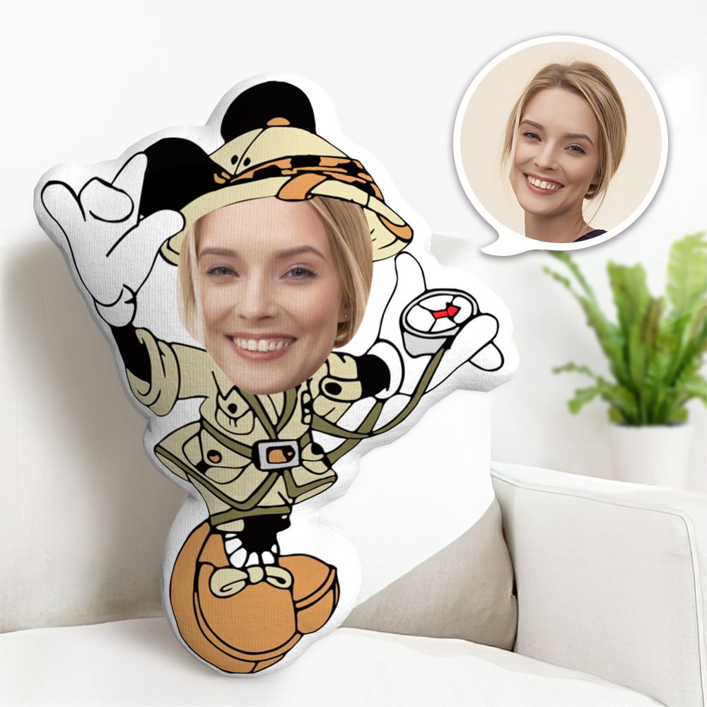 Coussin Décoratif Minime Souris De Dessin Animé Personnalisé - Cadeaux De Coussins À Visage - MaPhotocaleconFr