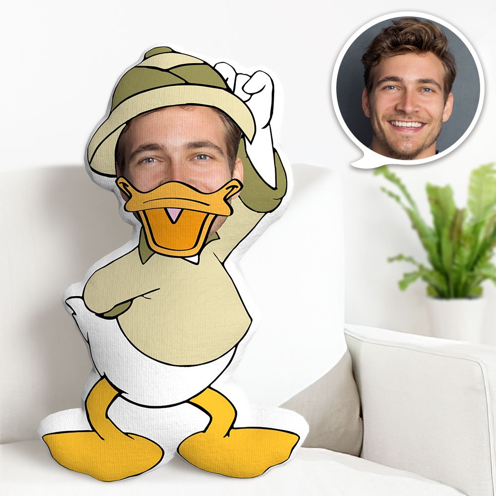 Oreiller Personnalisé De Dessin Animé De Canard Minime, Oreiller Personnalisé Pour Le Visage, Cadeaux Personnalisés - MaPhotocaleconFr
