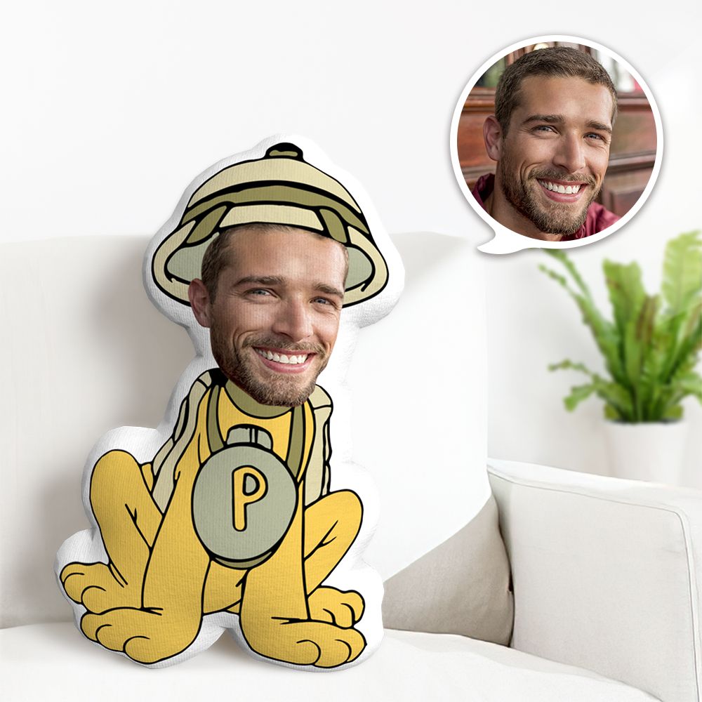 Coussin Décoratif Minime Personnalisé Avec Un Chien De Dessin Animé Amusant - Coussin À Visage Personnalisé - Cadeaux Minime Personnalisés - MaPhotocaleconFr