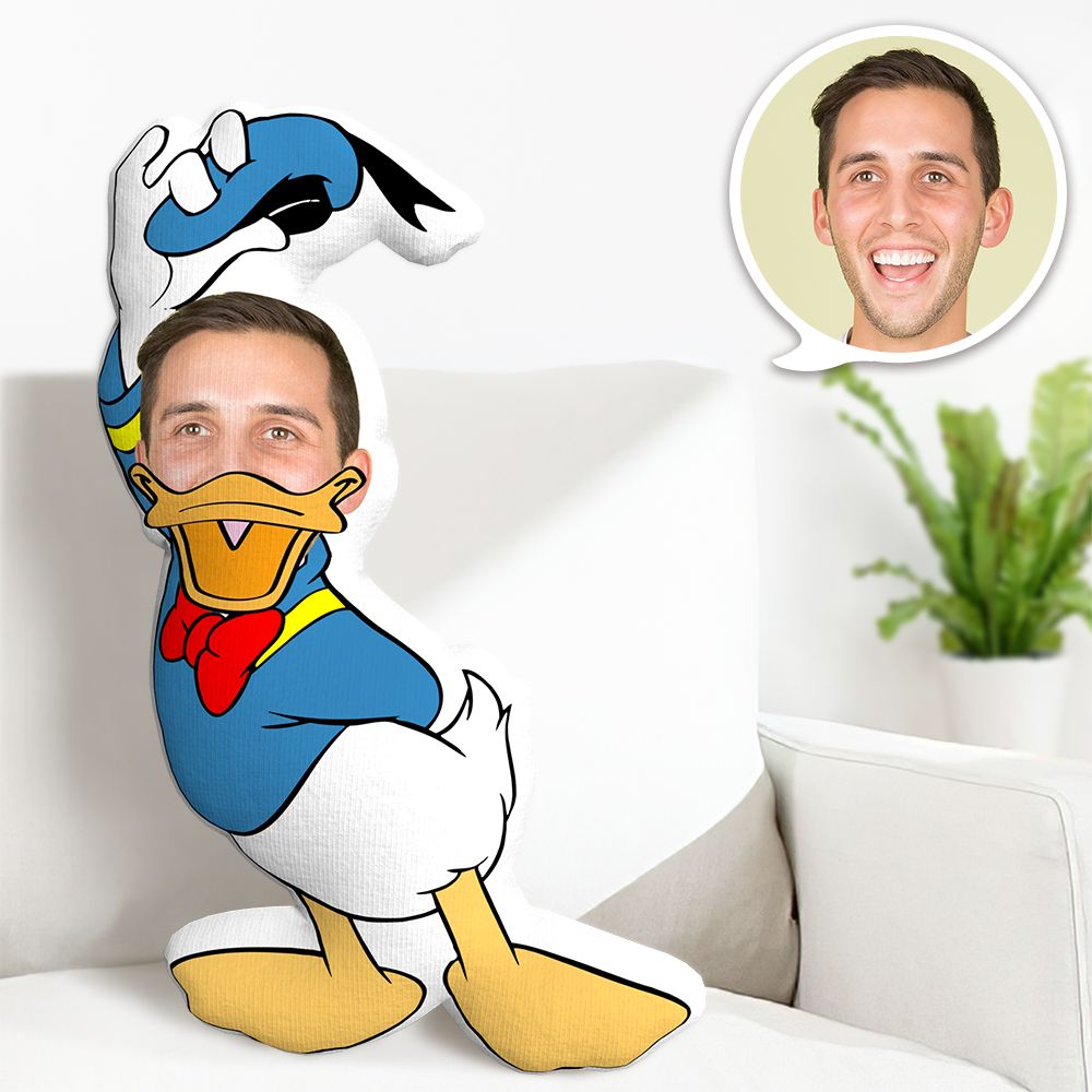 Coussin Décoratif Minime Personnalisé Avec Visage, Coussin Décoratif Minime Canard De Dessin Animé Personnalisé, Cadeaux Minime Amusants - MaPhotocaleconFr