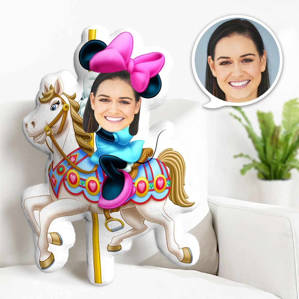 Coussin Décoratif Minime Personnalisé Avec Visage, Coussin Décoratif Minime Avec Souris De Dessin Animé Personnalisée - MaPhotocaleconFr