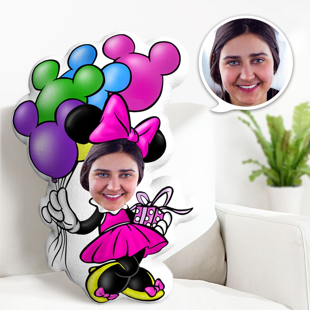 Coussin Décoratif Minime Personnalisé Avec Visage De Souris De Dessin Animé, Cadeau Pour Enfants - MaPhotocaleconFr