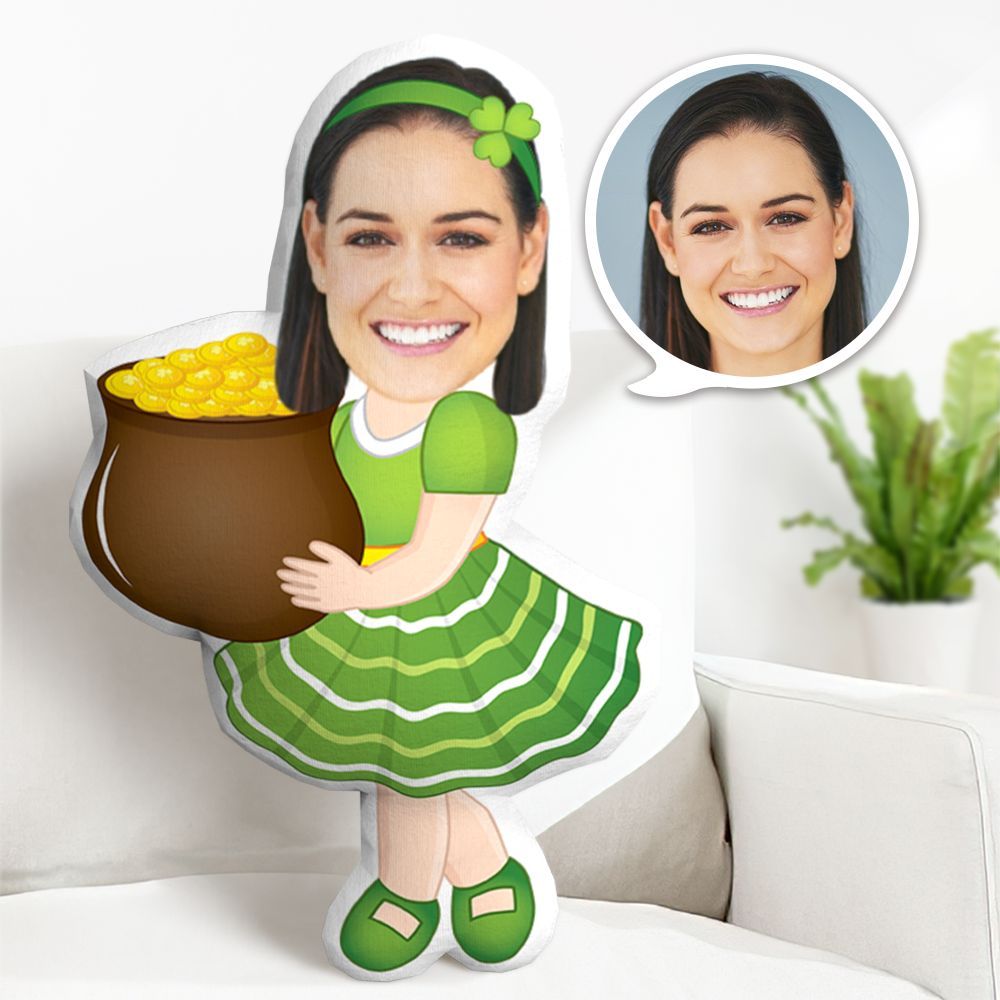 Coussin Décoratif Minime Pour La Saint-patrick, Coussin À Visage Personnalisé, Pièces Porte-bonheur, Cadeaux Minime Personnalisés - MaPhotocaleconFr