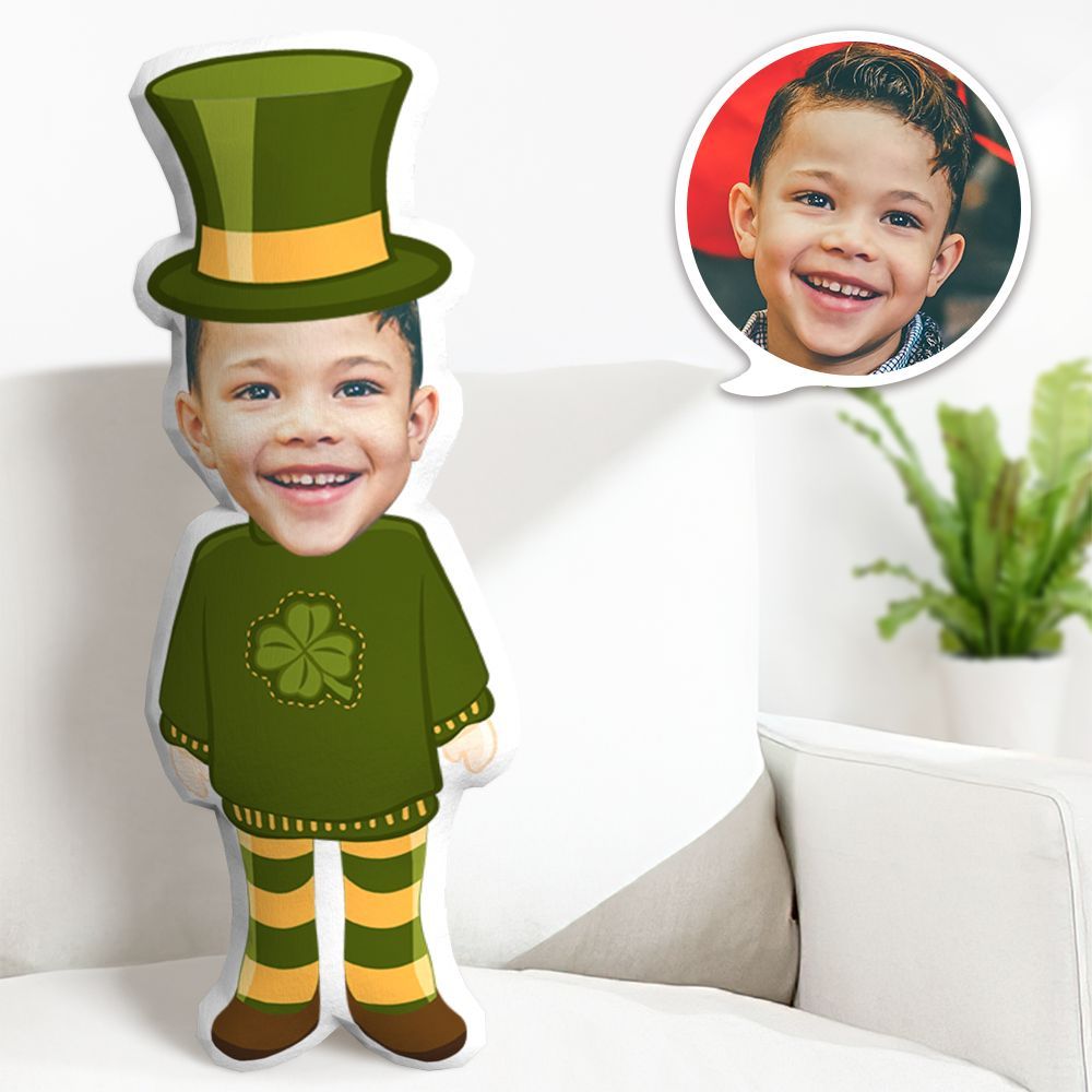Coussin Décoratif Minime Personnalisé Avec Visage Minime - Cadeaux De La Saint-patrick - MaPhotocaleconFr
