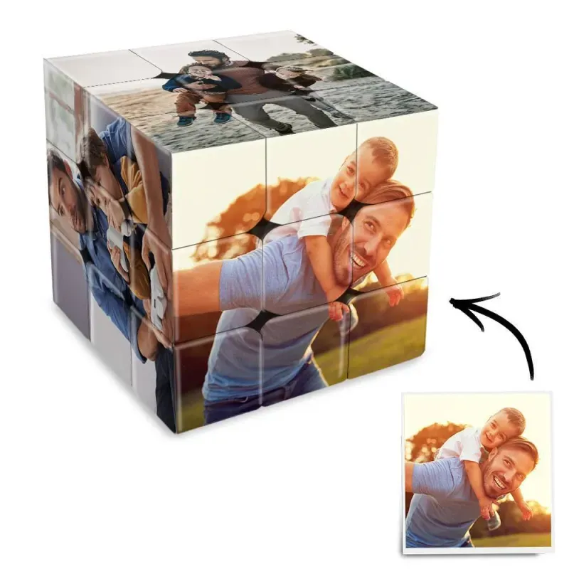 Rubic's Cube multi-photos personnalisé - Pour père et bébé - MaPhotocaleconFr