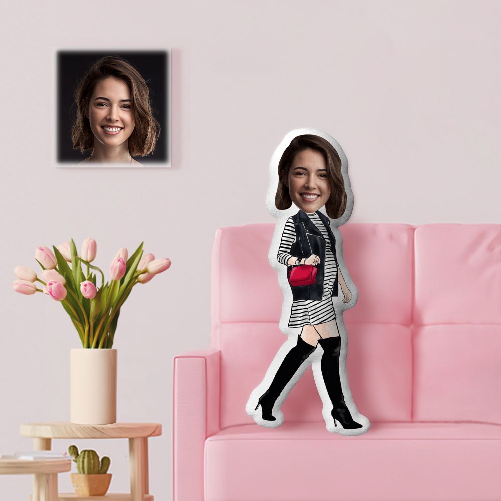 Coussin Décoratif Minime Personnalisé Avec Visage - Cadeau Pour La Première Fête Des Mères - MaPhotocaleconFr