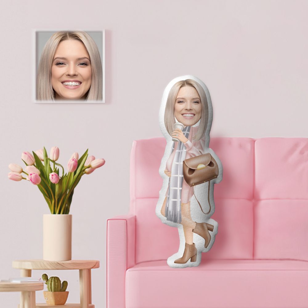 Coussin Décoratif Minime Personnalisé Avec Visage - Cadeau Idéal Pour La Fête Des Mères - Cadeau Parfait Pour Une Future Maman - MaPhotocaleconFr