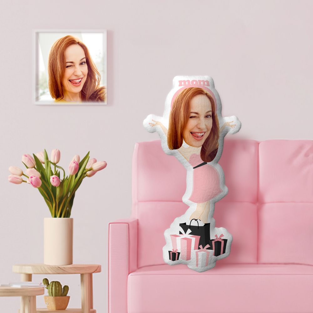 Coussin Décoratif Minime Personnalisé Avec Visage - Cadeau Pour La Première Fête Des Mères - MaPhotocaleconFr