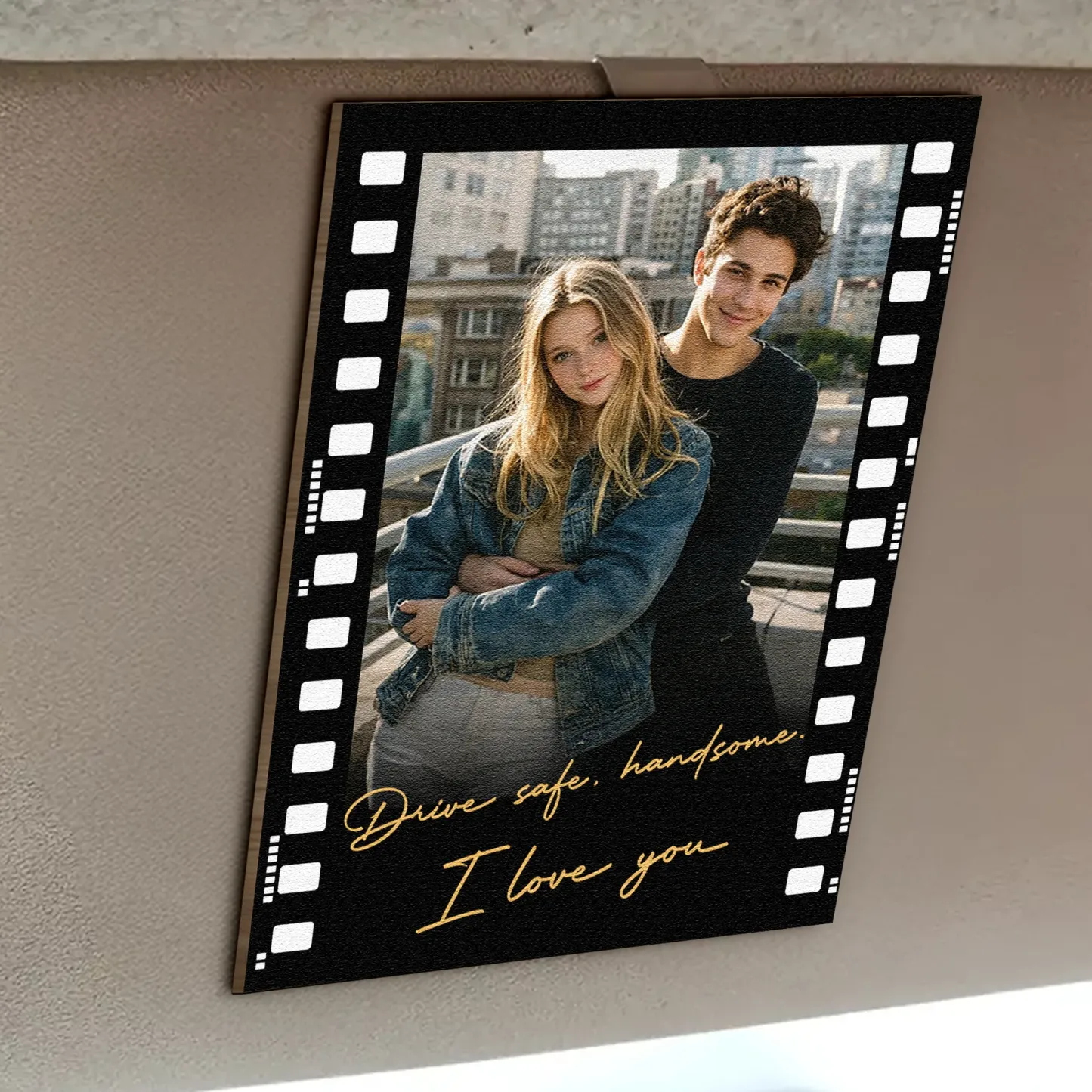 Clip de visière de voiture photo personnalisé, conduisez en toute sécurité, beau cadeau I Love You pour lui, elle, meilleur cadeau pour couple
