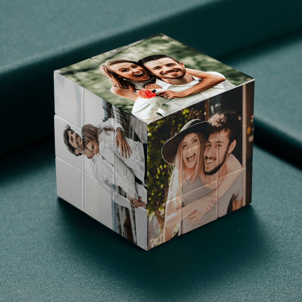Cadeau de sympathie pour la perte du père Photo gravée Rubic's Cube - MaPhotocaleconFr