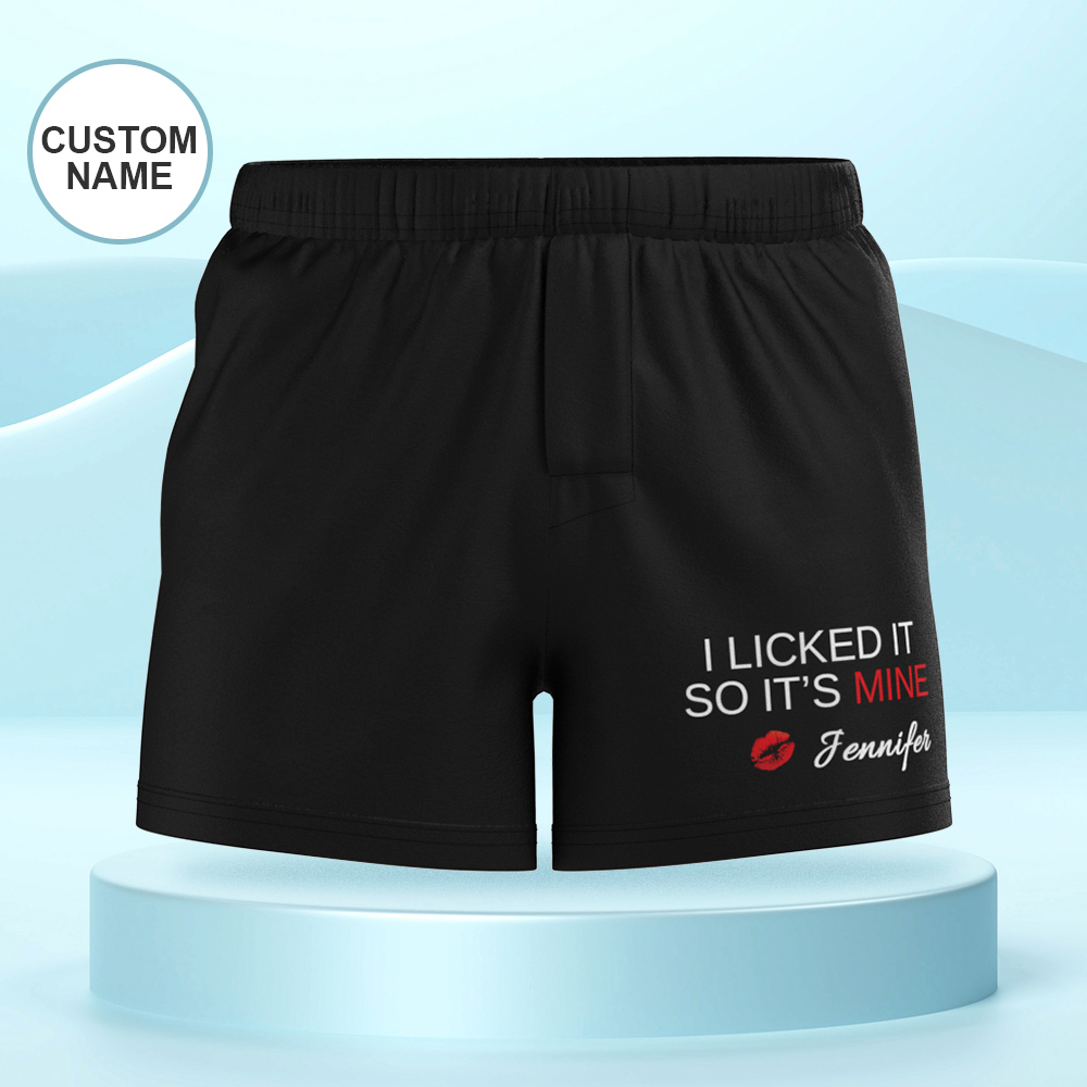 Boxer Multicolore Avec Nom Personnalisé, Je L'ai Léché, Sous-vêtements Photo Personnalisés, Cadeau Pour Lui
