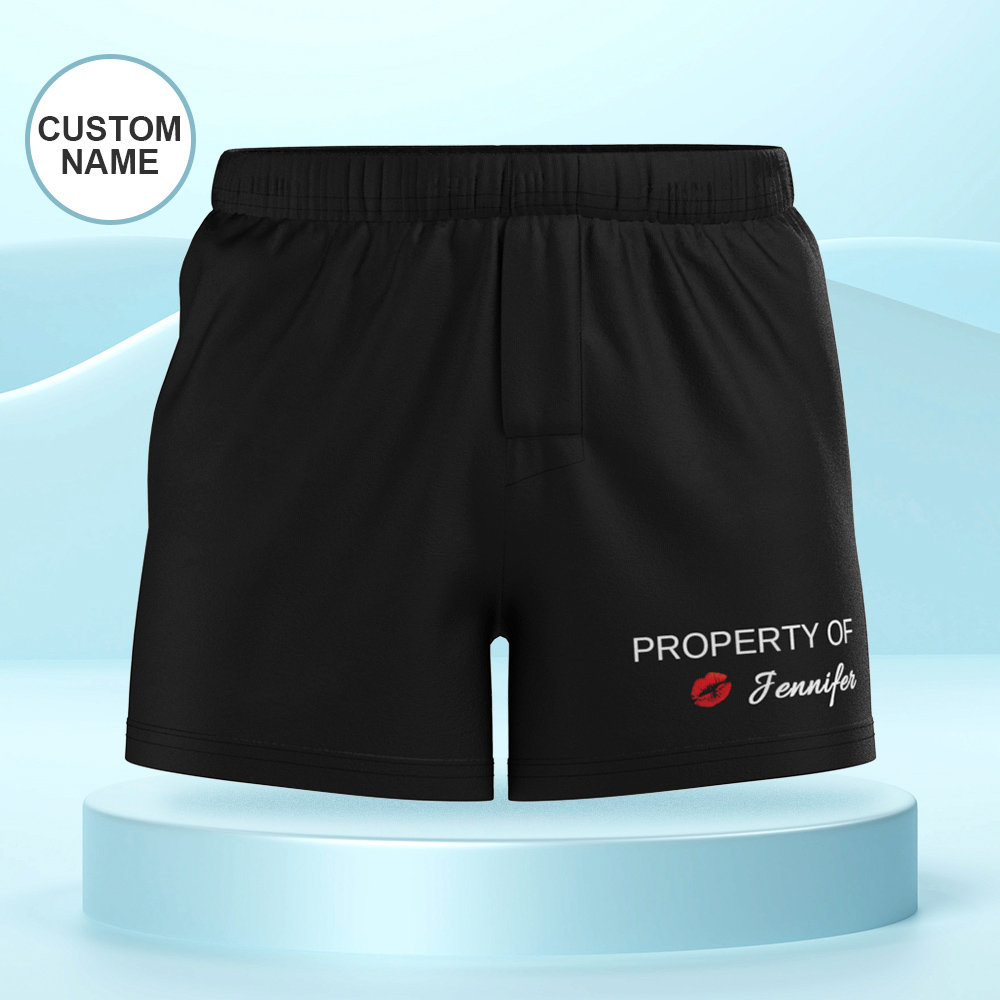 Boxer Multicolore Avec Nom Personnalisé, Propriété De Vous, Sous-vêtements Avec Photo Personnalisé, Cadeau Pour Lui