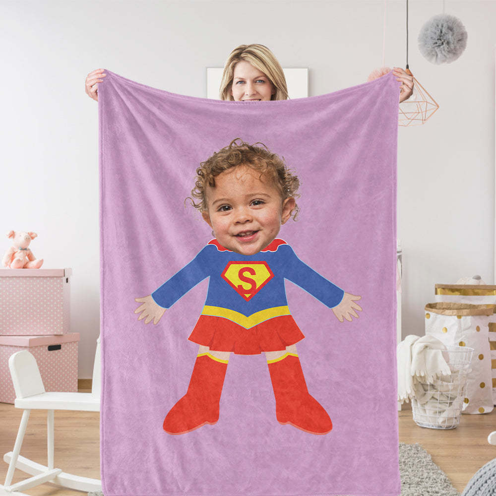 Couverture Photo Personnalisée, Cadeaux Supergirl Personnalisés, Cadeaux Photo Personnalisés Pour Fille - MaPhotocaleconFr