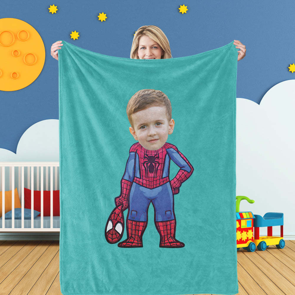 Cadeaux Pour Fils Couvertures Spiderman Personnalisées Avec Photo Couverture Personnalisée Avec Visage - MaPhotocaleconFr