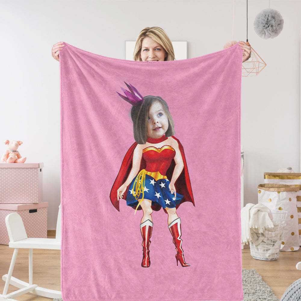 Cadeaux Pour Fille Couvertures Wonder Woman Personnalisées Couverture Photo Personnalisée Surprise Pour Elle - MaPhotocaleconFr