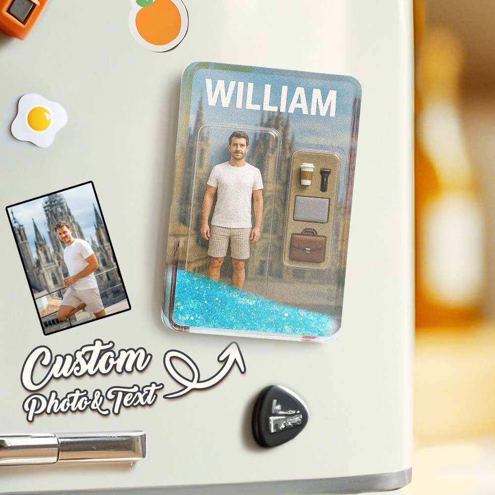 Coffret De Figurines D'action Personnalisé, Coffret À Jouets, Cadeau Artistique, Aimant De Réfrigérateur Personnalisé, Cadeau Pour Père - MaPhotocaleconFr
