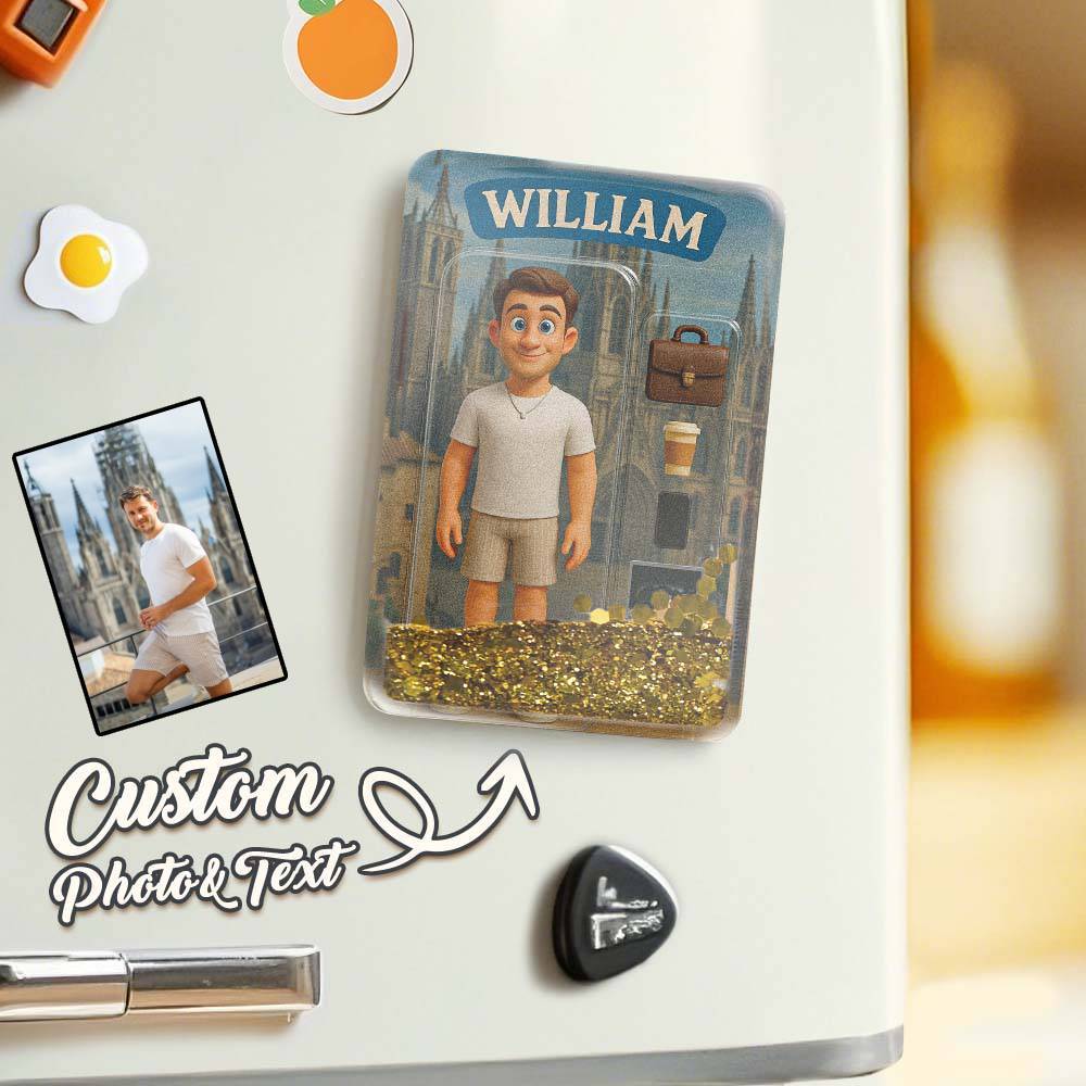 Coffret De Figurines D'action Personnalisé, Coffret À Jouets, Cadeau Artistique, Aimant De Réfrigérateur Personnalisé, Cadeau Pour Père - MaPhotocaleconFr