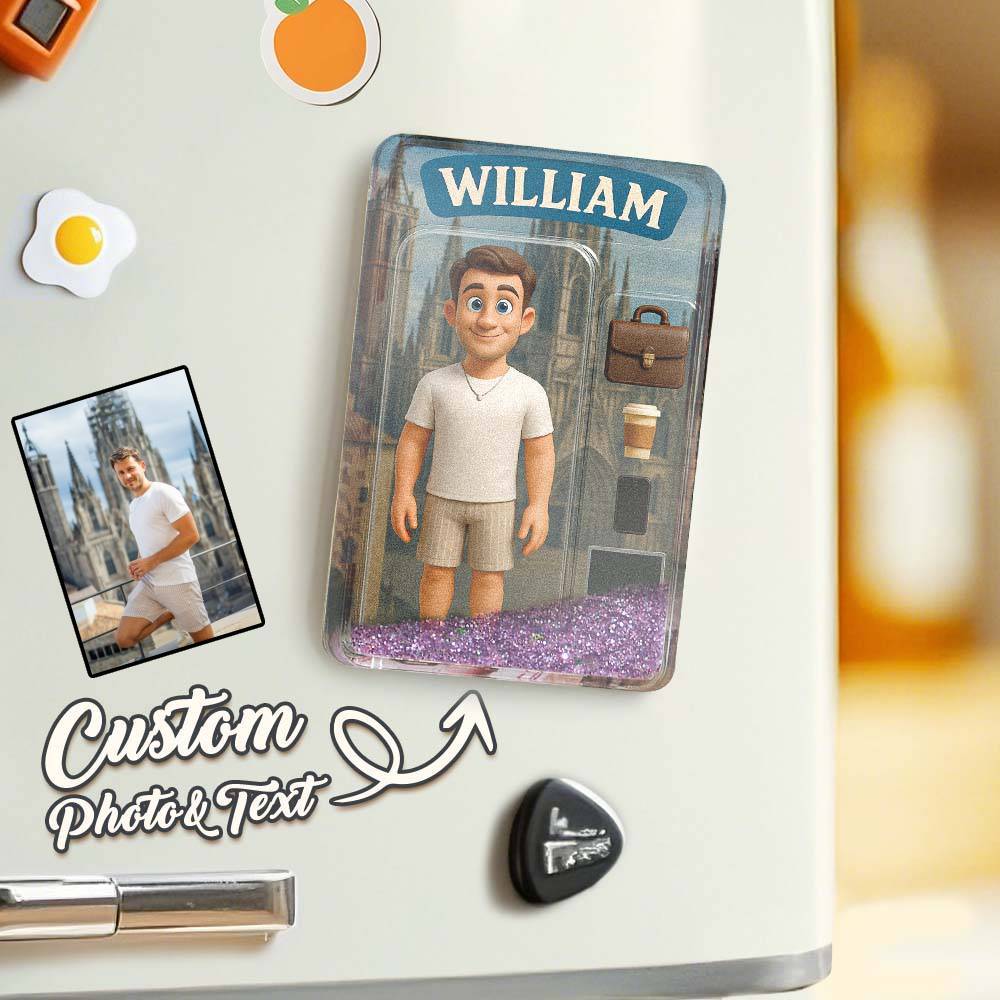 Coffret De Figurines D'action Personnalisé, Coffret À Jouets, Cadeau Artistique, Aimant De Réfrigérateur Personnalisé, Cadeau Pour Père - MaPhotocaleconFr