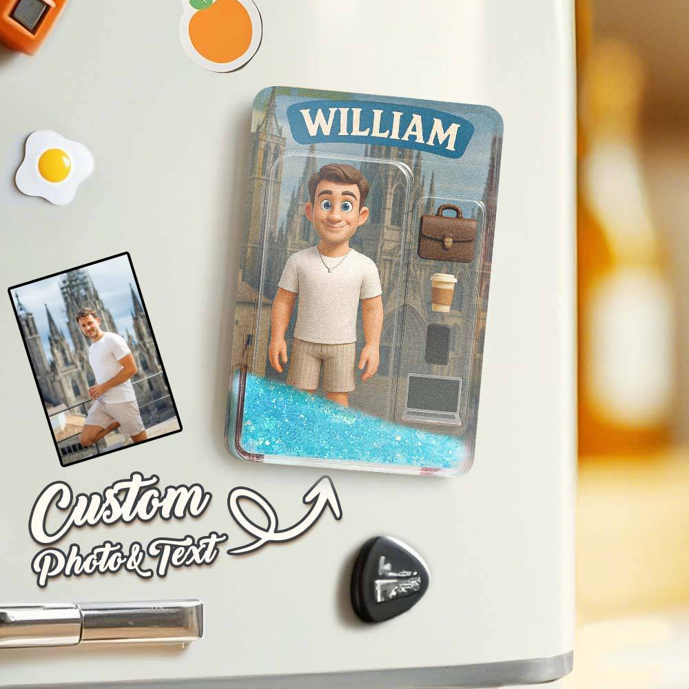 Coffret De Figurines D'action Personnalisé, Coffret À Jouets, Cadeau Artistique, Aimant De Réfrigérateur Personnalisé, Cadeau Pour Père - MaPhotocaleconFr