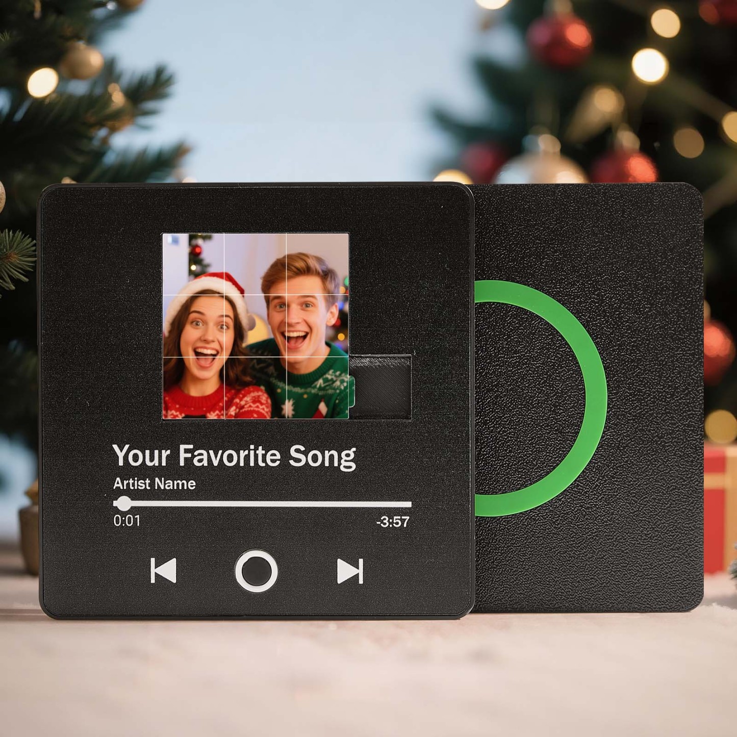 Aimant De Réfrigérateur Musical Puzzle Coulissant Personnalisé, Photo Et Chanson Personnalisées, Cadeau De Noël Idéal Pour Un Couple, La Famille Ou Un Ami - MaPhotocaleconFr