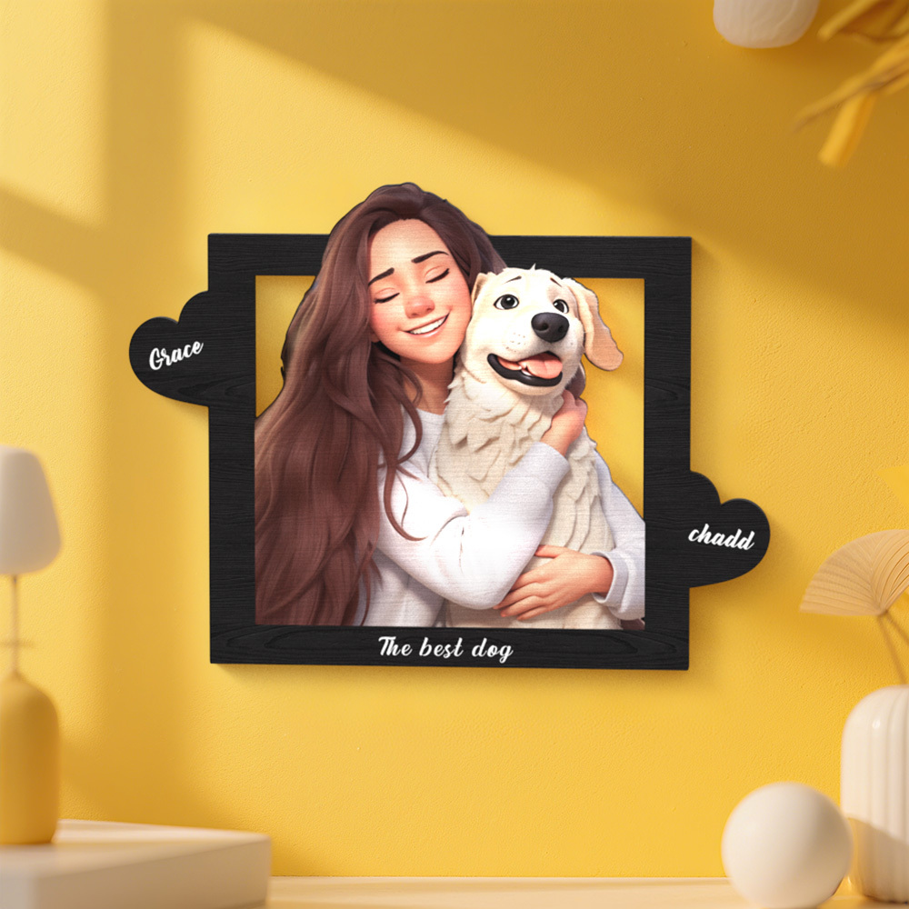 Cadre Photo Personnalisé En Forme De Cœur, Style Dessin Animé Pixar, Idéal Pour Un Anniversaire, Une Fête En Famille Ou Un Cadeau De Noël - MaPhotocaleconFr