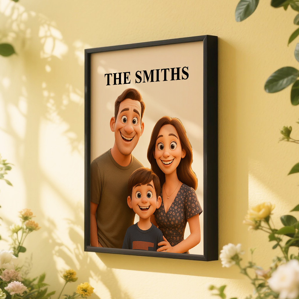 Cadre De Portrait De Dessin Animé Personnalisé Cadeau Pour Elle Cadeau D'anniversaire Cadeau Personnalisé Pour Couple