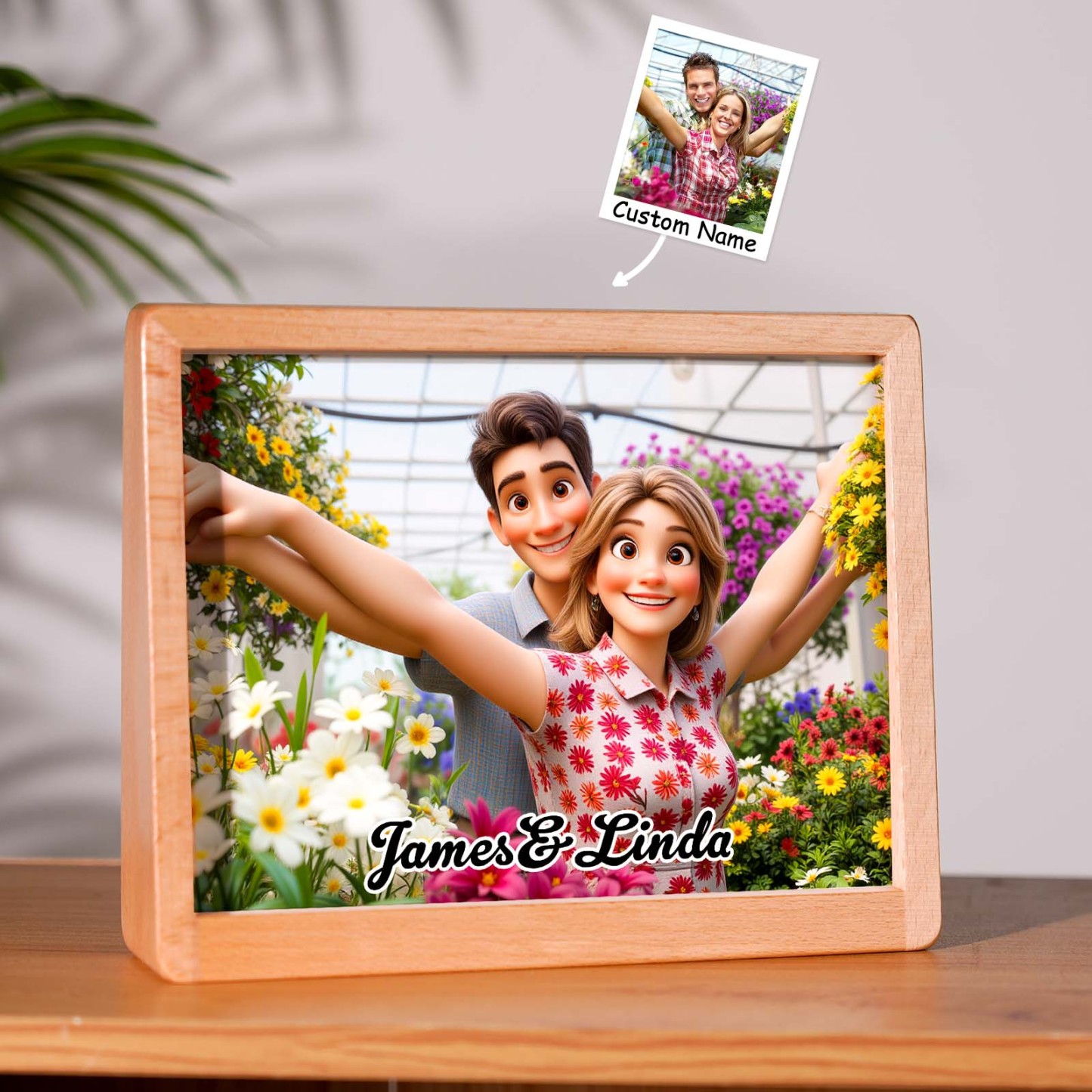 Cadre portrait personnalisé style dessin animé. Portraits personnalisés style Pixar, portraits de couple, portraits de famille