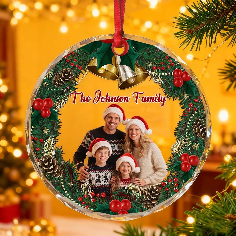 Ornement Photo Personnalisé : Les Liens Familiaux Sont Indestructibles. Le Meilleur Cadeau De Noël Pour La Famille.