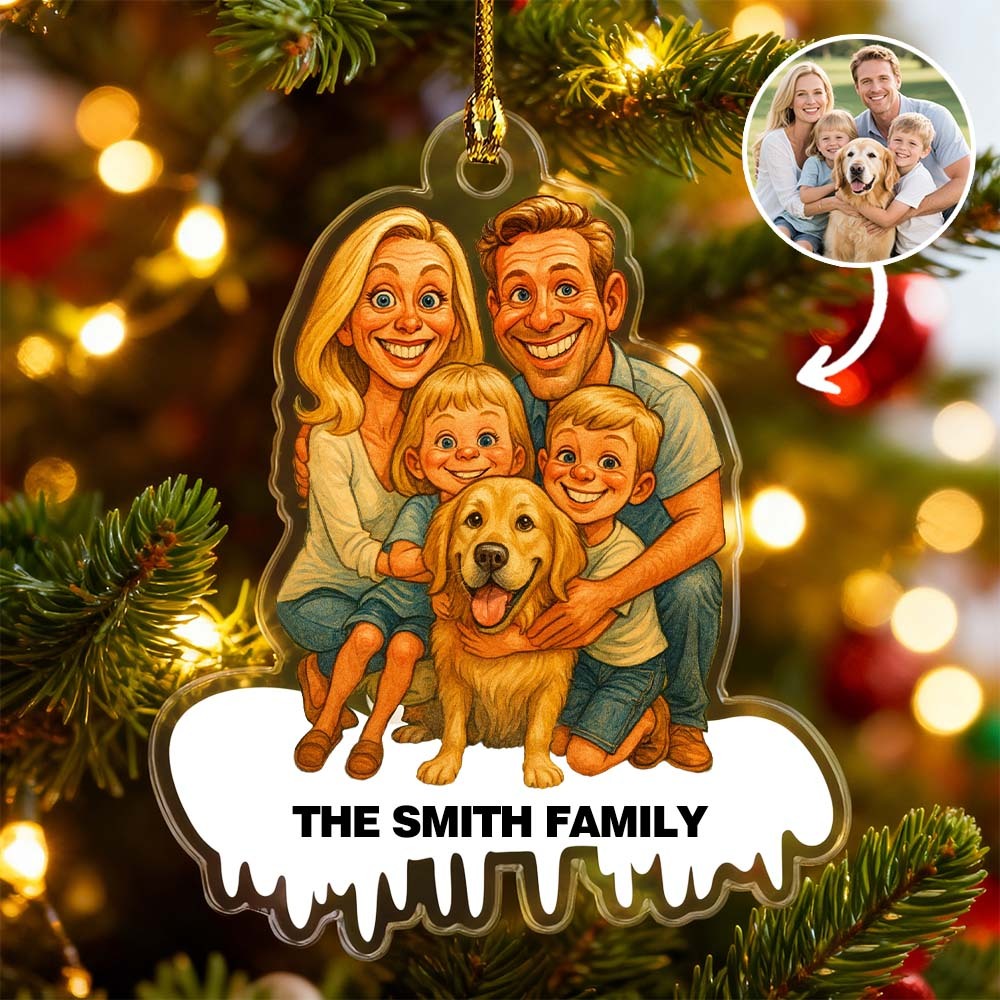 Décoration Photo Personnalisée En Acrylique, Style Bande Dessinée, Cadeau Pour La Famille