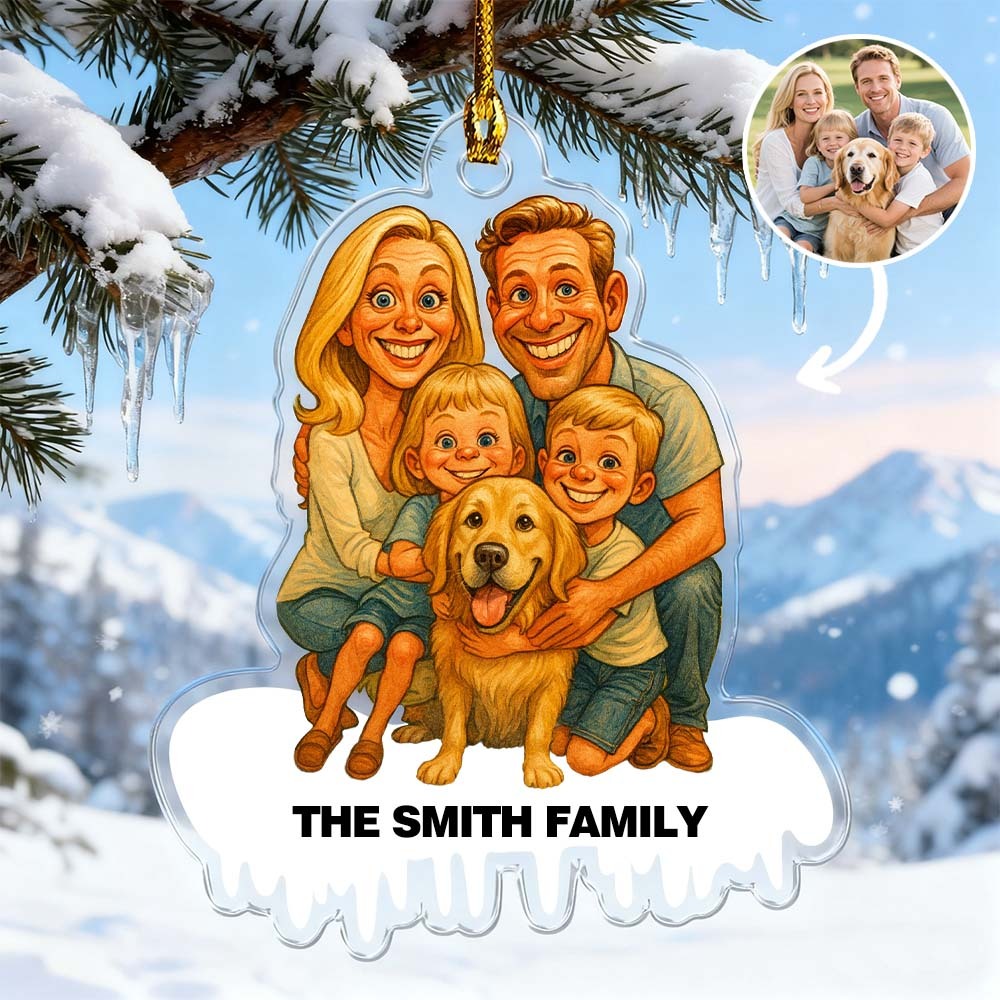 Décoration Photo Personnalisée En Acrylique, Style Bande Dessinée, Cadeau Pour La Famille