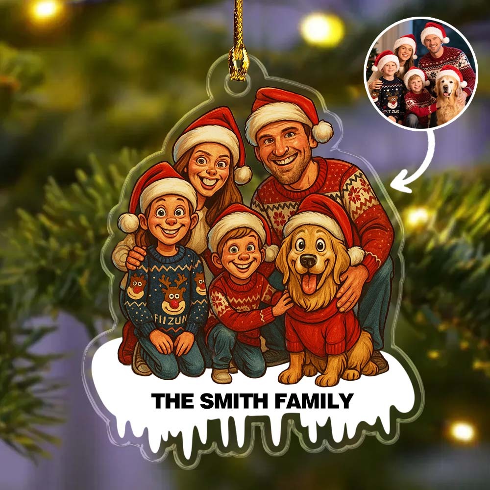 Décoration Photo Personnalisée En Acrylique, Style Bande Dessinée, Cadeau Pour La Famille