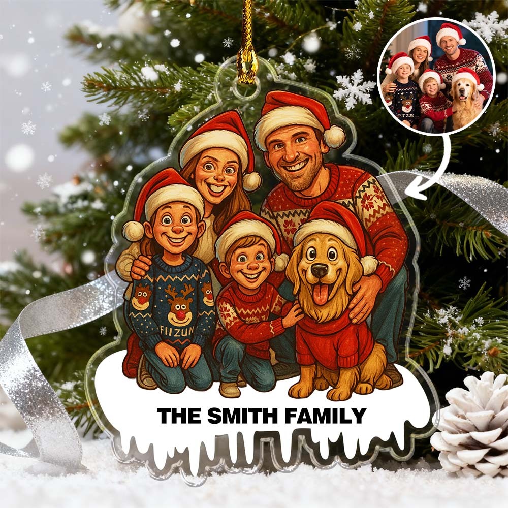 Décoration Photo Personnalisée En Acrylique, Style Bande Dessinée, Cadeau Pour La Famille