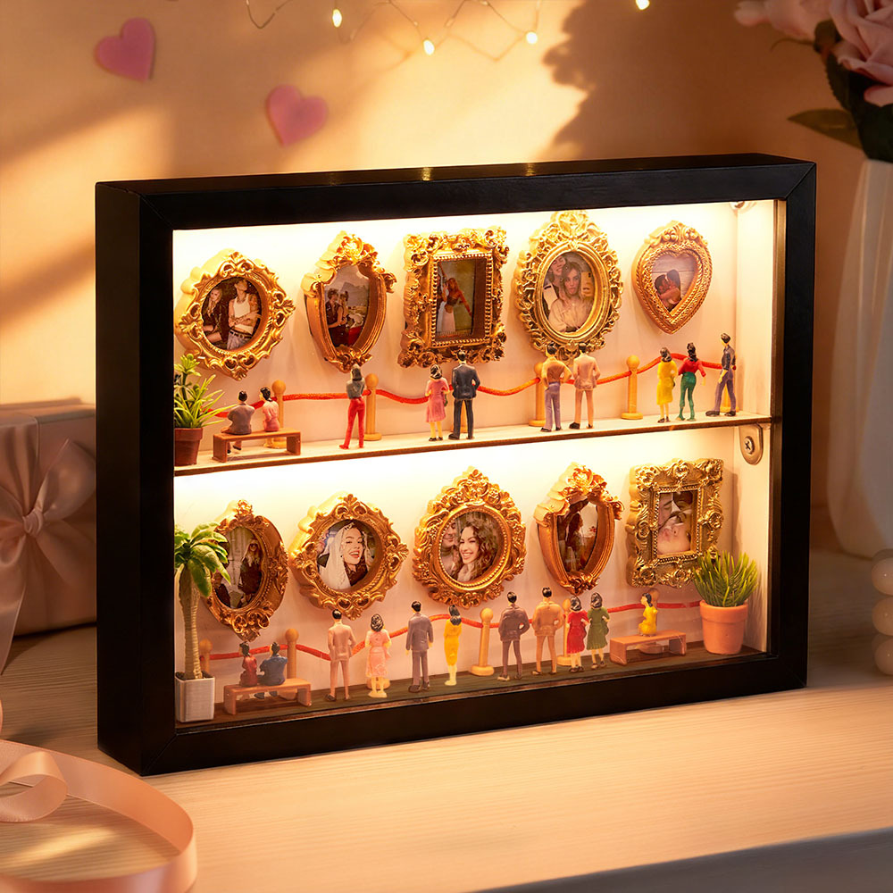 Cadre Photo Personnalisé « musée Des États-unis » Pour Couples, Cadeau Idéal Pour Elle, Mini-musée, Cadeau Parfait Pour La Saint-valentin - MaPhotocaleconFr