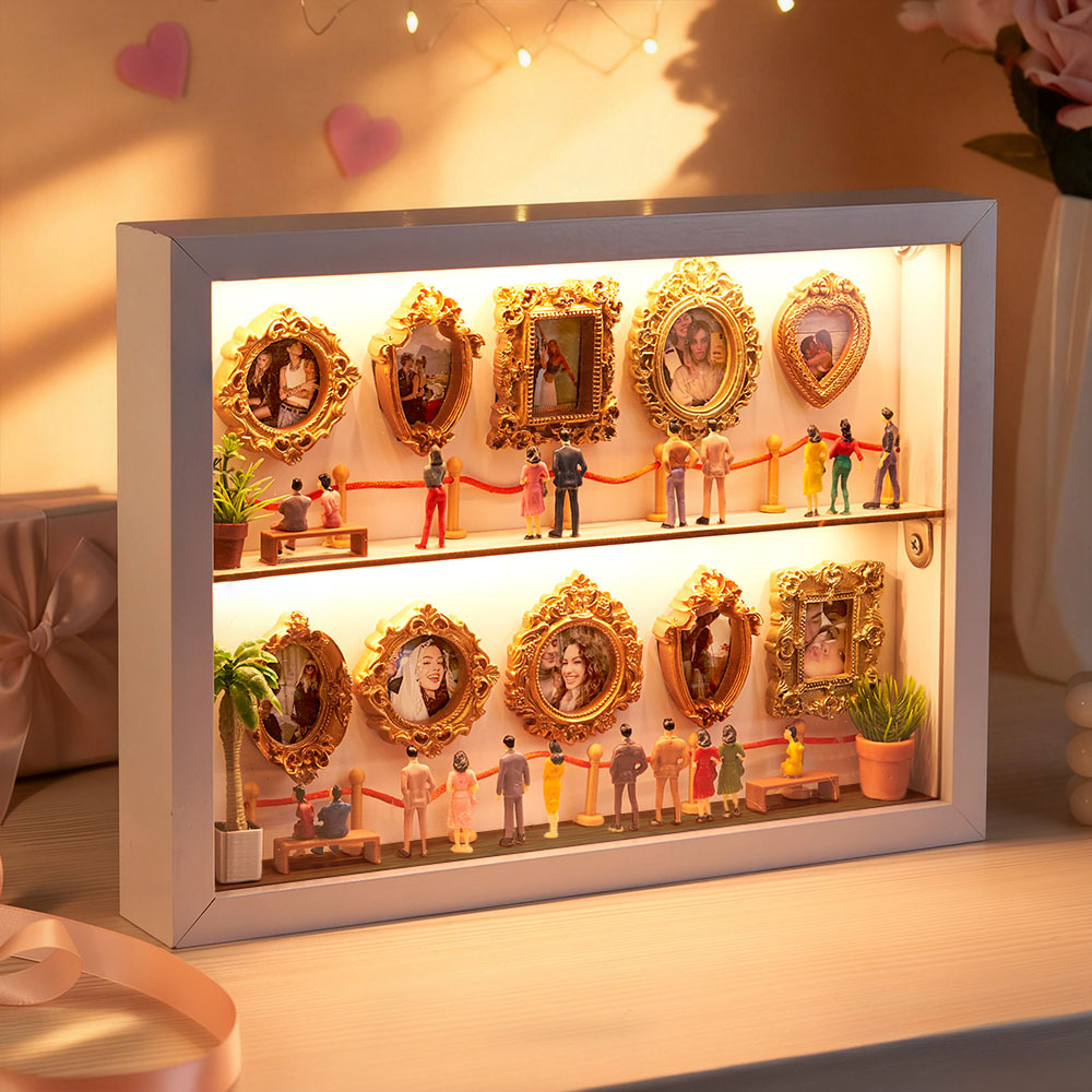 Cadre Photo Personnalisé « musée Des États-unis » Pour Couples, Cadeau Idéal Pour Elle, Mini-musée, Cadeau Parfait Pour La Saint-valentin - MaPhotocaleconFr