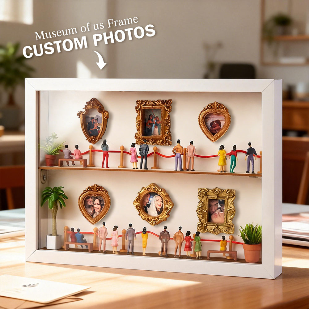 Cadre Photo Personnalisé « musée Des États-unis » Pour Couples, Cadeau Idéal Pour Elle, Mini-musée, Cadeau Parfait Pour La Saint-valentin - MaPhotocaleconFr