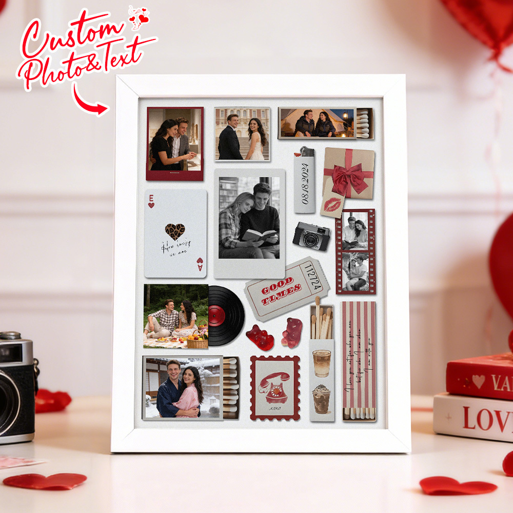 Cadre Photo Personnalisé En Boîte D'allumettes Avec Votre Texte, Poster Imprimé, Décoration Murale, Cadeau D'anniversaire - MaPhotocaleconFr
