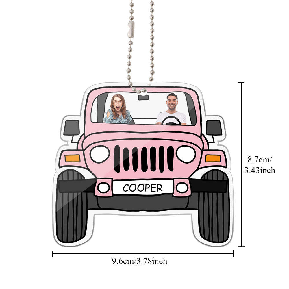 Ornement Personnalisé Pour Rétroviseur De Voiture, Photos De Voiture Tout-terrain, Accessoires Suspendus En Acrylique - MaPhotocaleconFr