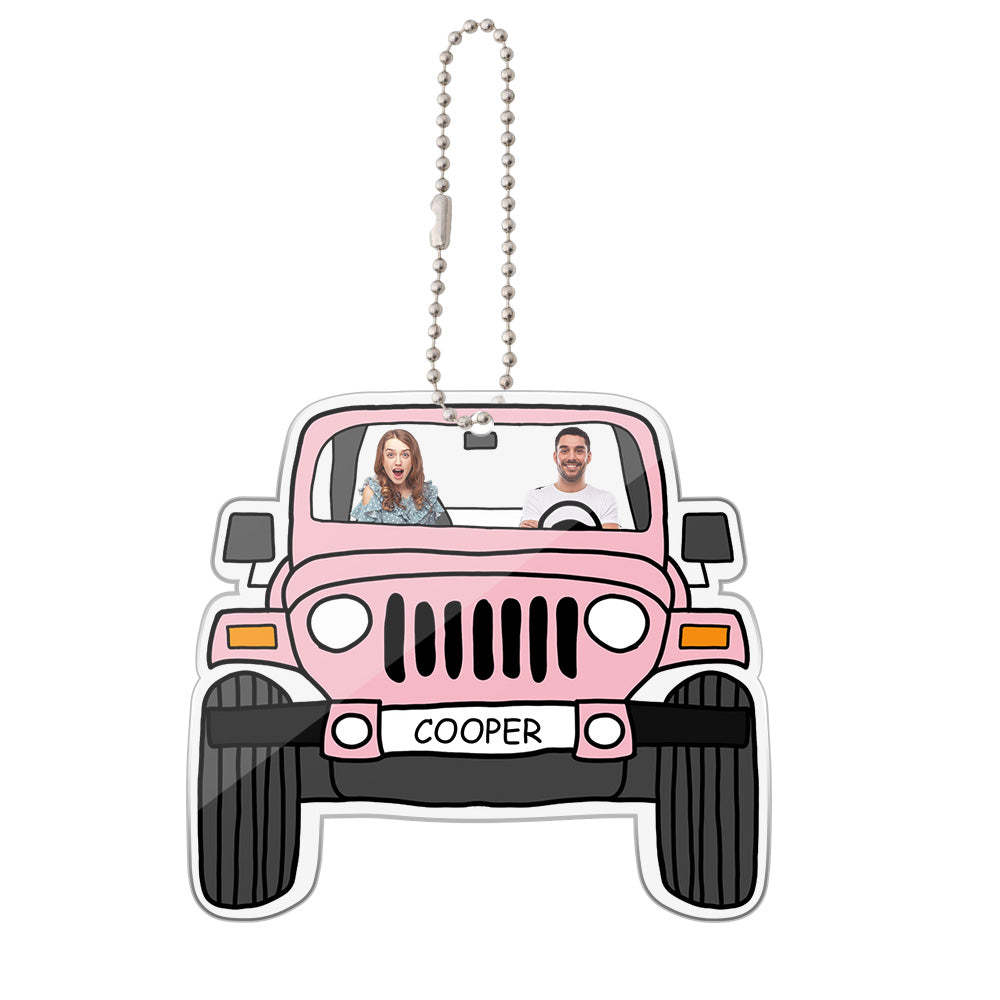 Ornement Personnalisé Pour Rétroviseur De Voiture, Photos De Voiture Tout-terrain, Accessoires Suspendus En Acrylique - MaPhotocaleconFr