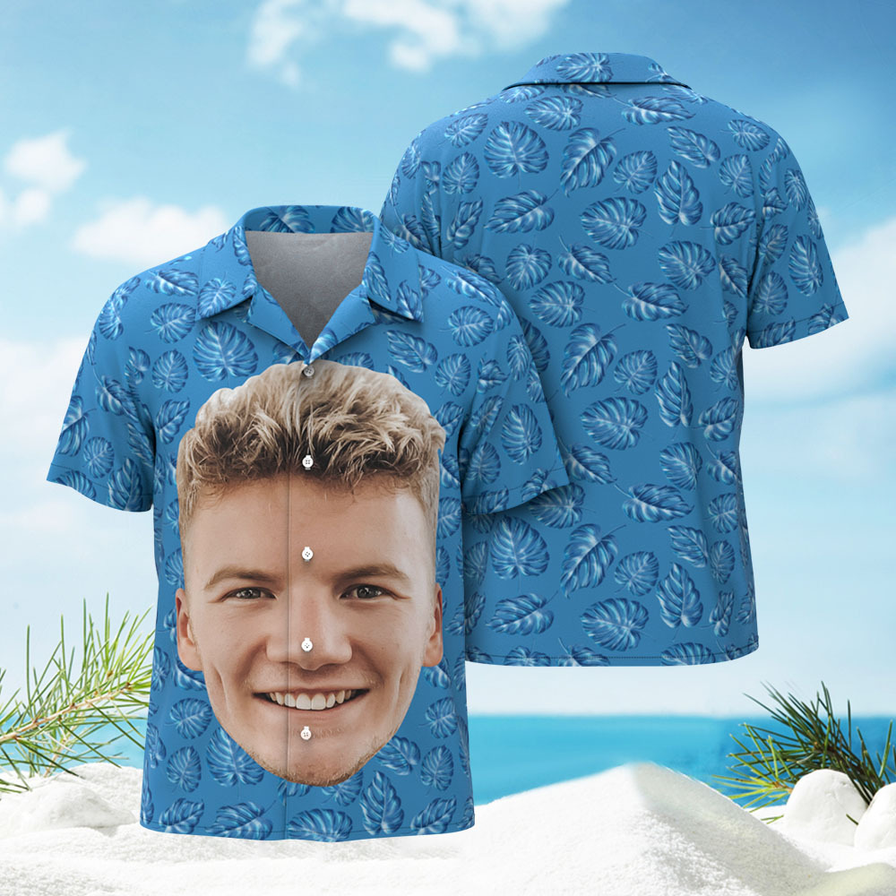 T-shirts Hawaïens Personnalisés Avec Photo Humoristique Et Grand Visage Pour Hommes Et Femmes - MaPhotocaleconFr