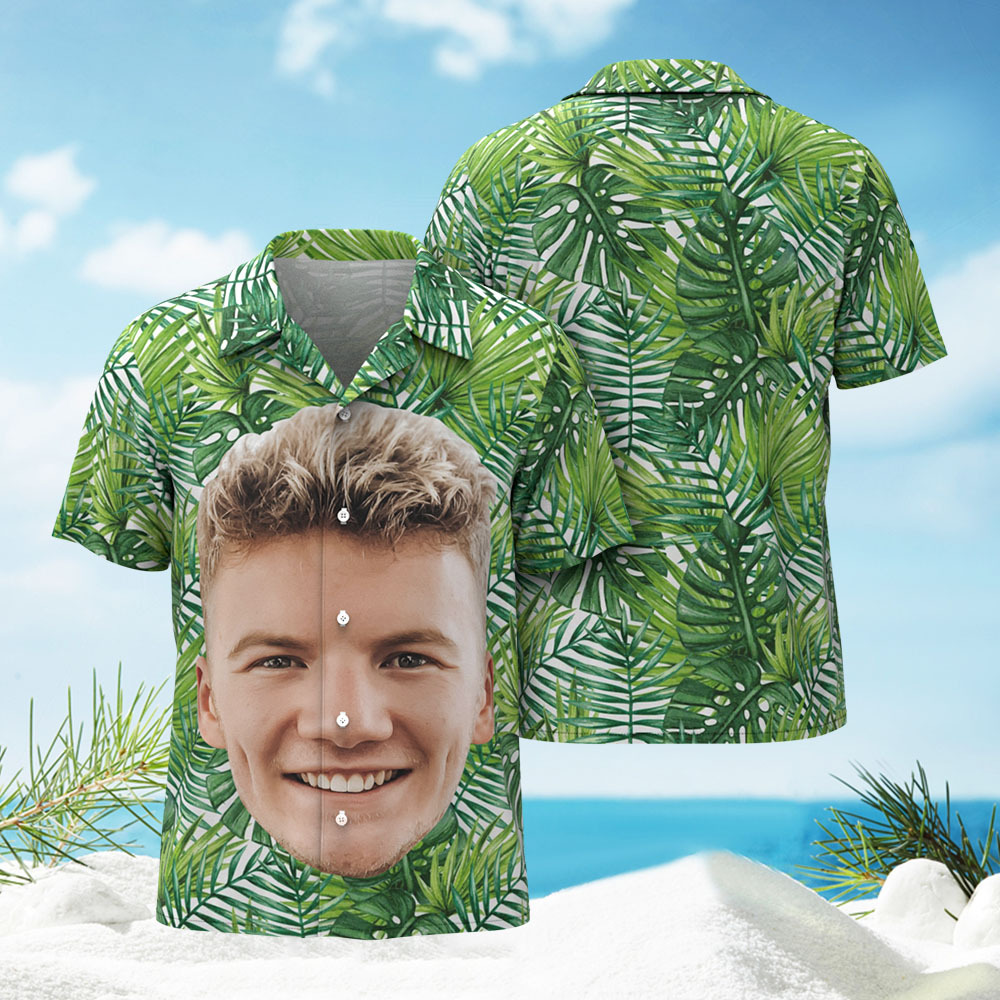 T-shirts Hawaïens Personnalisés Avec Photo Humoristique Et Grand Visage Pour Hommes Et Femmes - MaPhotocaleconFr