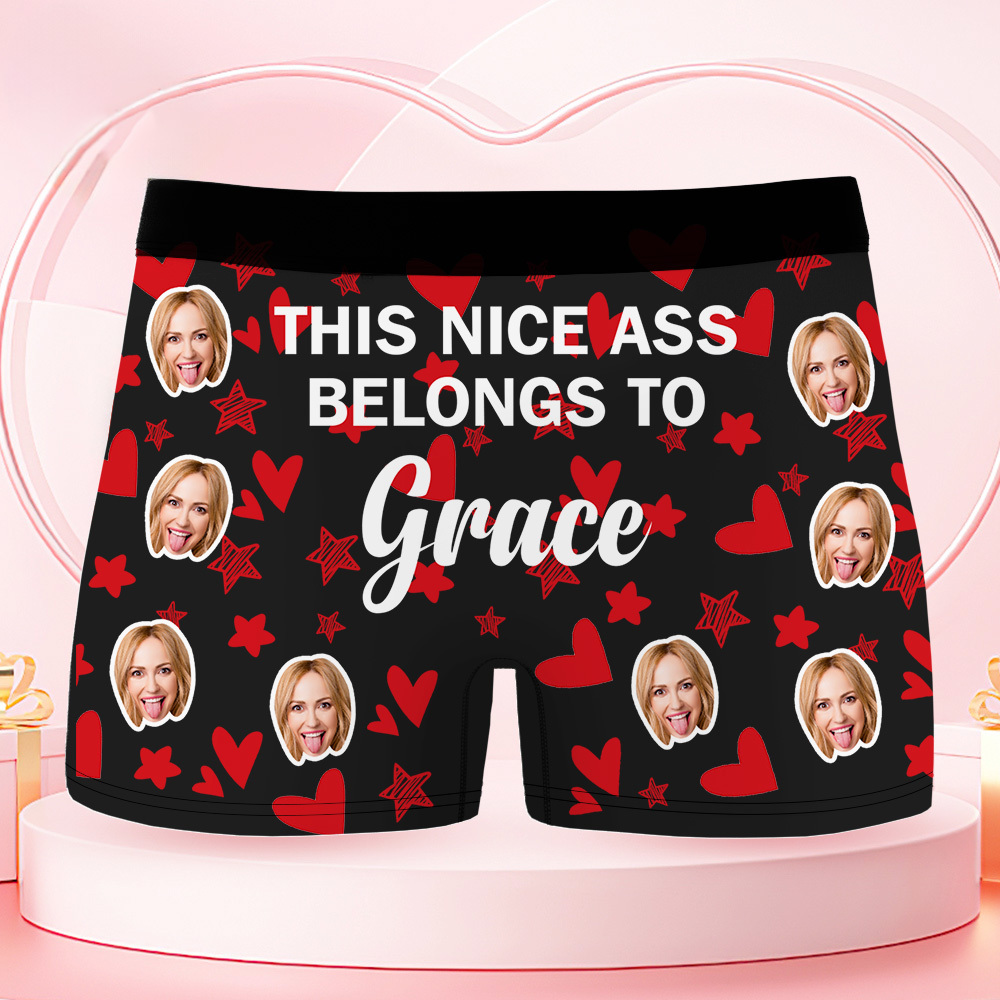 Boxers Personnalisés Pour Hommes Avec Photo, Visage De Femme Soufflant Un Pissenlit, Caleçon Humoristique Pour Hommes, Cadeau De Saint-valentin Pour Mari Ou Petit Ami - MaPhotocaleconFr