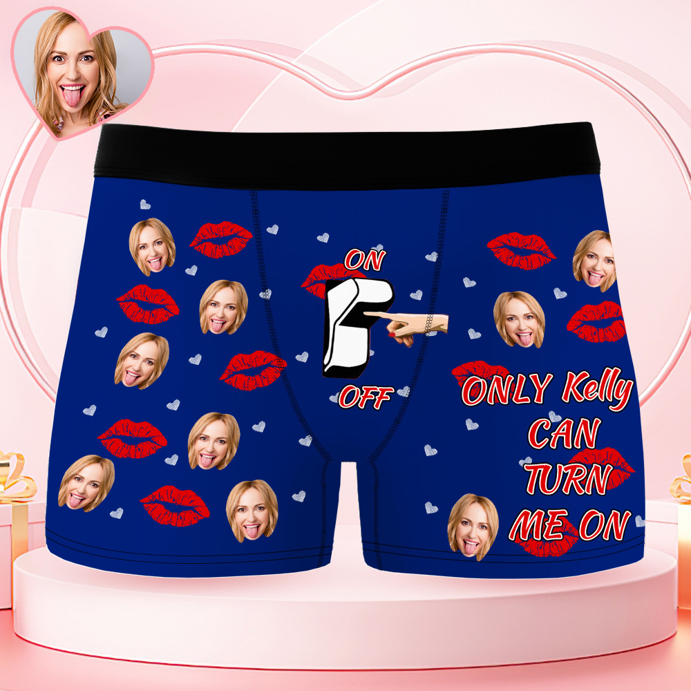 Boxers Personnalisés Avec Photo, Sous-vêtements Photo Personnalisés, Boxers Pour Homme Avec Motif Cœur, Cadeau D'anniversaire Pour Lui, Cadeau De Saint-valentin - MaPhotocaleconFr