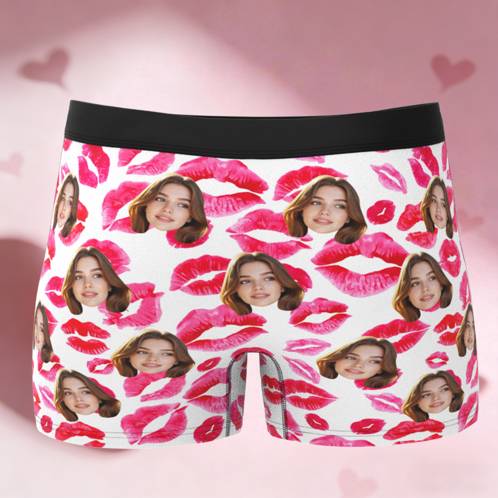 Boxer Personnalisé Pour La Saint-valentin, Sous-vêtements Homme Personnalisés, Cadeau De Couple Personnalisé, Boxer Mari Personnalisé Avec Visage - MaPhotocaleconFr