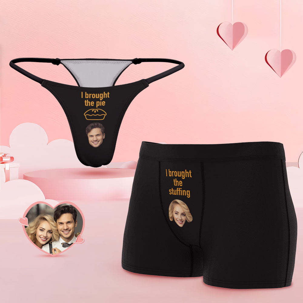 Visage Personnalisé Drôle Couple Sous-vêtements Sous-vêtements Personnalisés Cadeau De Saint Valentin - MaPhotocaleconFr