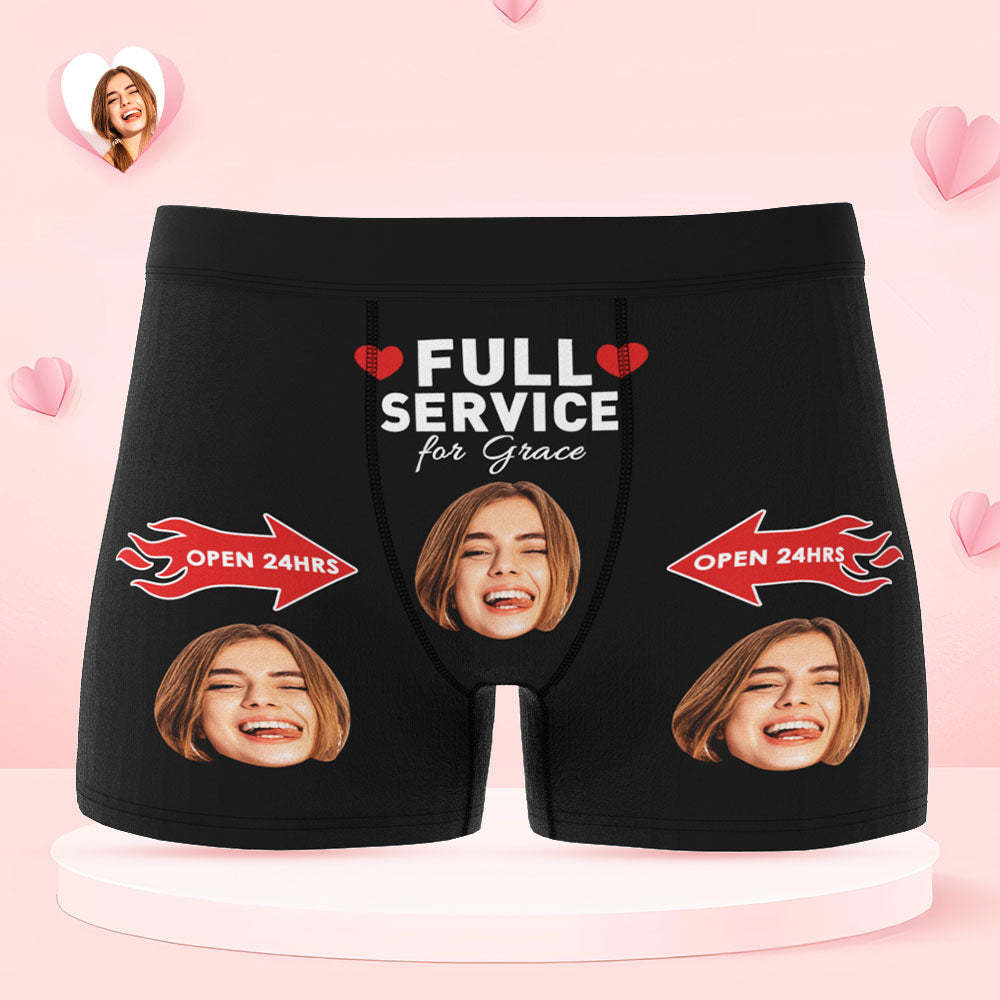 Sous-vêtements Personnalisés Pour Le Visage, Boxer Et Culotte Avec Nom Personnalisé, Ouverts 24 Heures Sur 24, Cadeaux De Saint-valentin Pour Couple - MaPhotocaleconFr