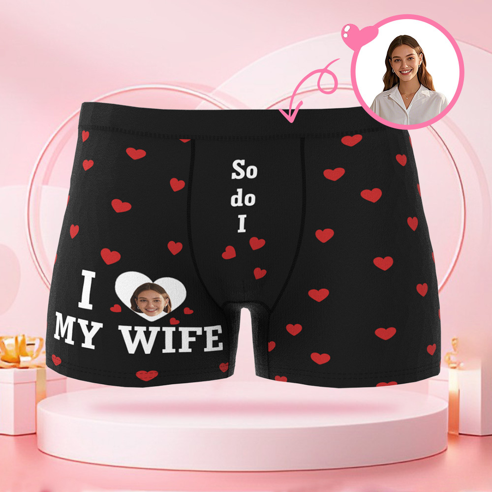 Slips Pour Hommes Sur Mesure En Forme De Coeur Avec Photo, Caleçons Pour La Saint-valentin Avec Des Visages Personnalisés Cadeaux De Saint-valentin Pour Petit Ami - MaPhotocaleconFr