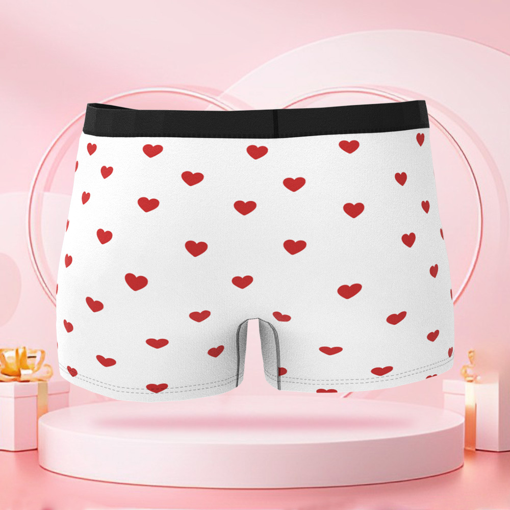 Slips Pour Hommes Sur Mesure En Forme De Coeur Avec Photo, Caleçons Pour La Saint-valentin Avec Des Visages Personnalisés Cadeaux De Saint-valentin Pour Petit Ami - MaPhotocaleconFr