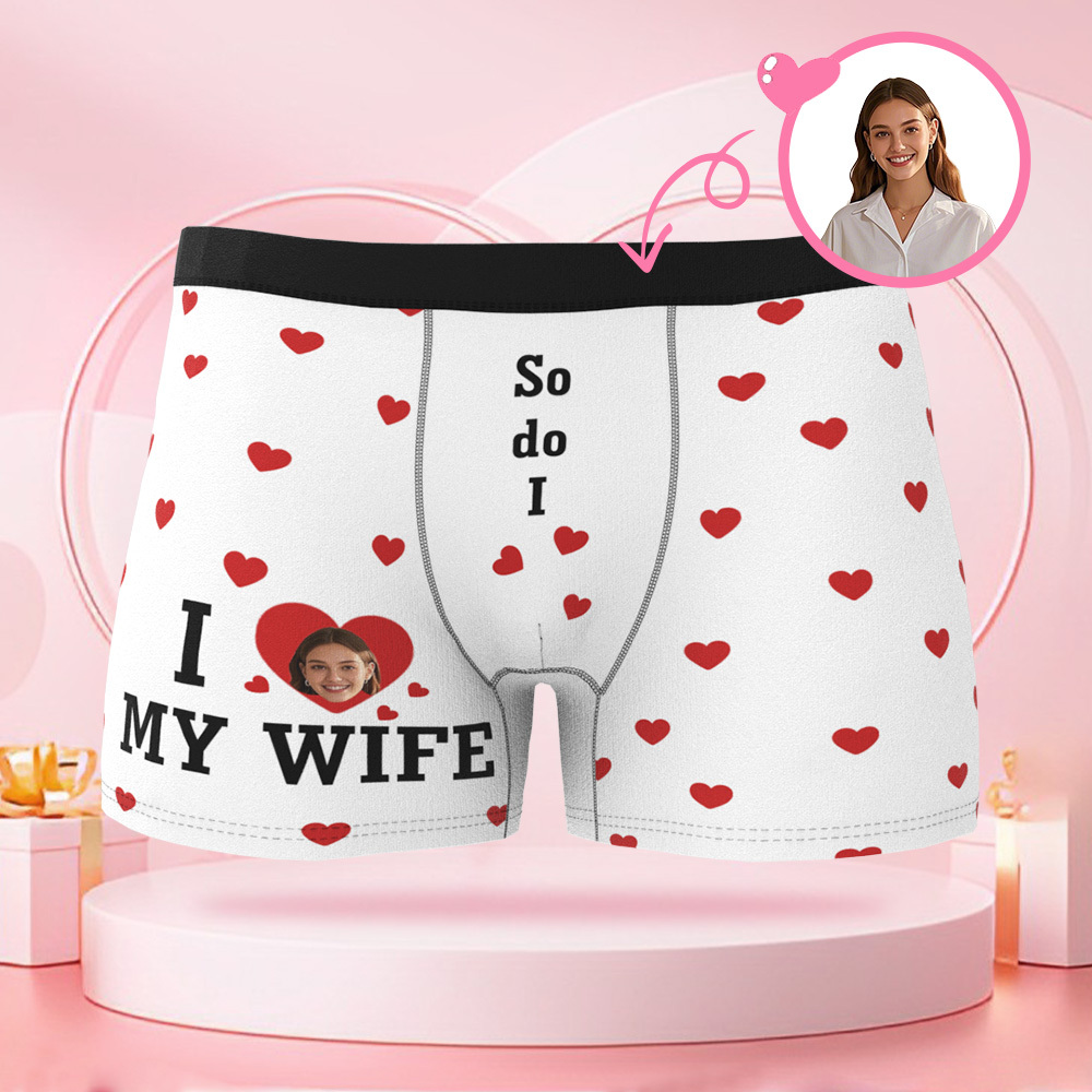 Slips Pour Hommes Sur Mesure En Forme De Coeur Avec Photo, Caleçons Pour La Saint-valentin Avec Des Visages Personnalisés Cadeaux De Saint-valentin Pour Petit Ami - MaPhotocaleconFr